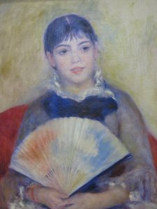 Young Women with a Fan av Pierre Auguste Renoir